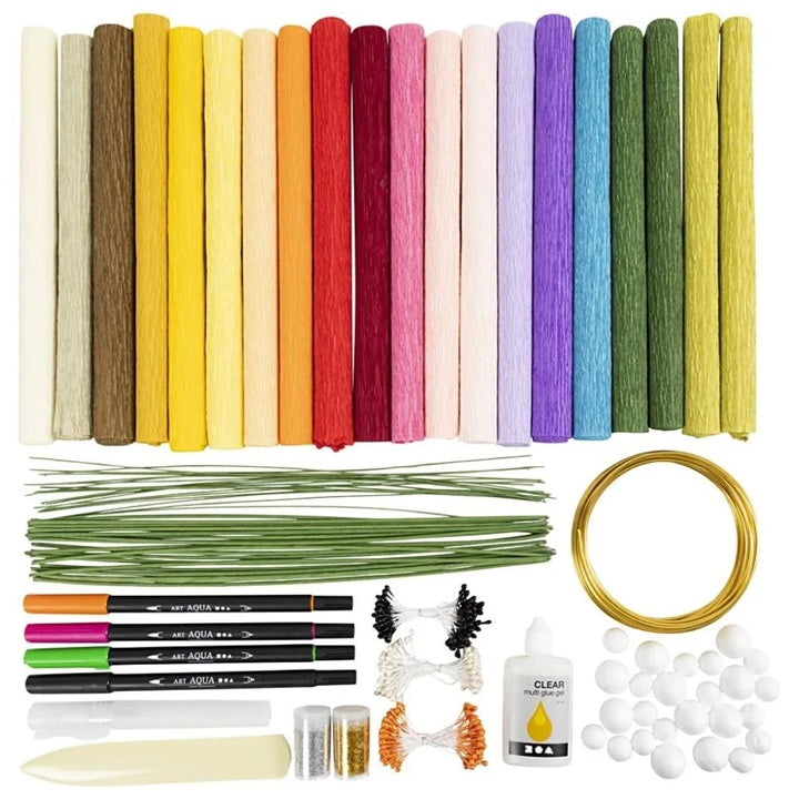 Maxi Creative Set | Λουλούδια από χαρτί κρεπ