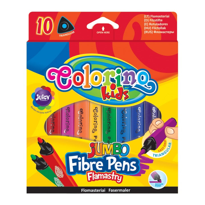 Dreieckige JUMBO Marker Colorino 10 Stück | ARTMIE
