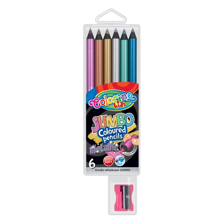 Metallic JUMBO Colorino Bleistifte mit Anspitzer, 6er-Pack | ARTMIE