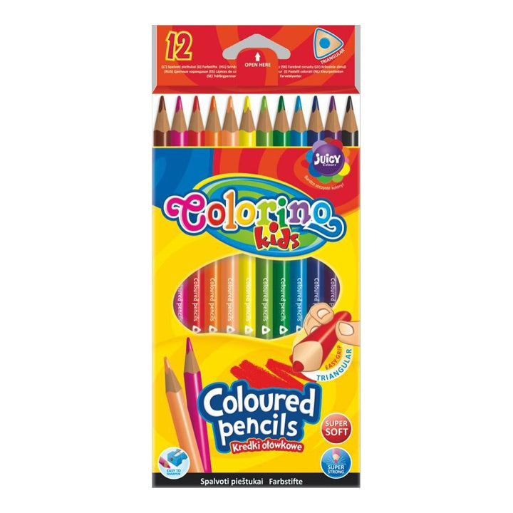 Dreieckige Buntstifte für Kinder Colorino 12 Stück | ARTMIE