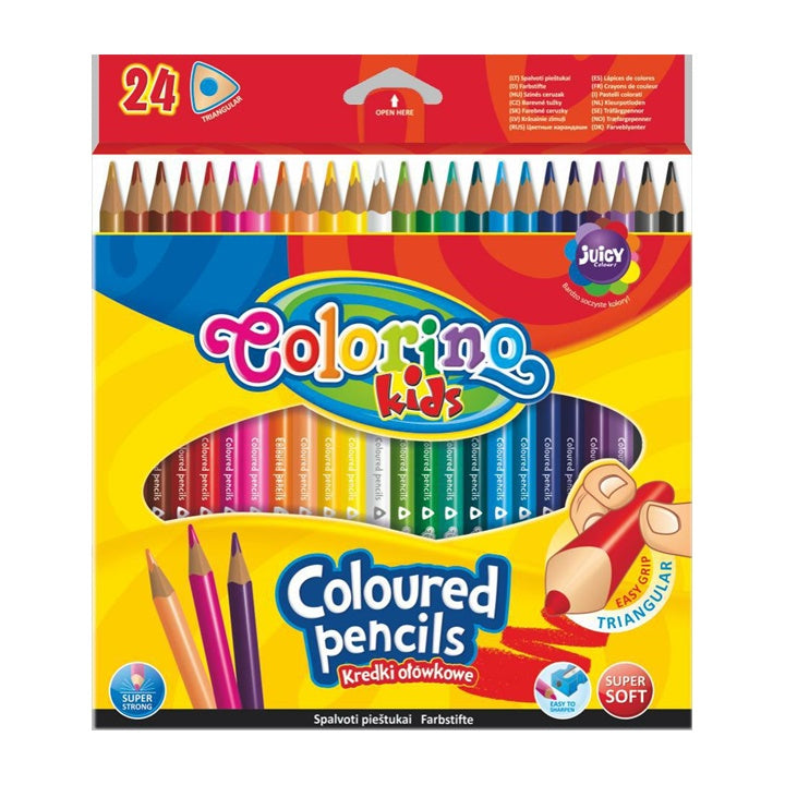 Dreieckige Colorino-Malstifte für Kinder - 24 Stück | ARTMIE