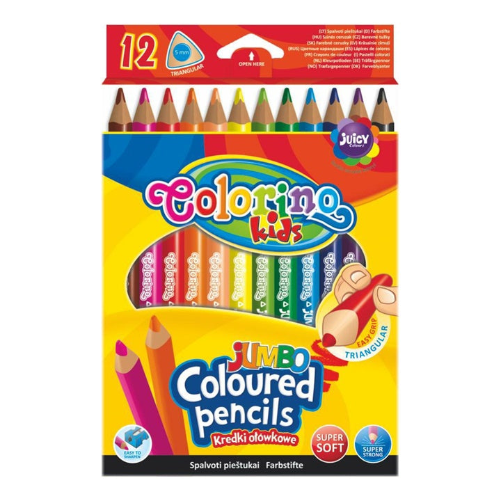 Dreieckige JUMBO Colorino-Kreiden 12 Stück | ARTMIE