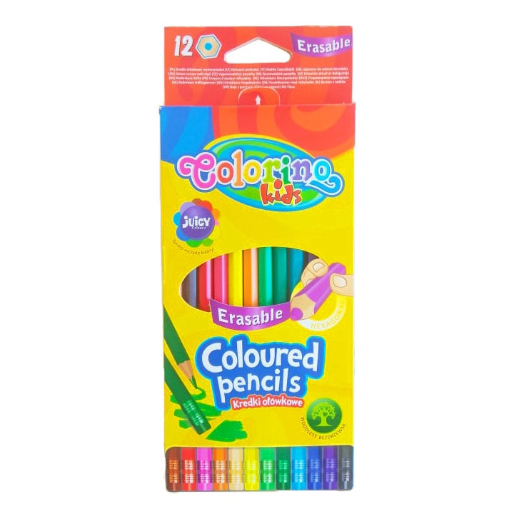 Sechseckige Colorino Bleistifte mit Radiergummi | ARTMIE