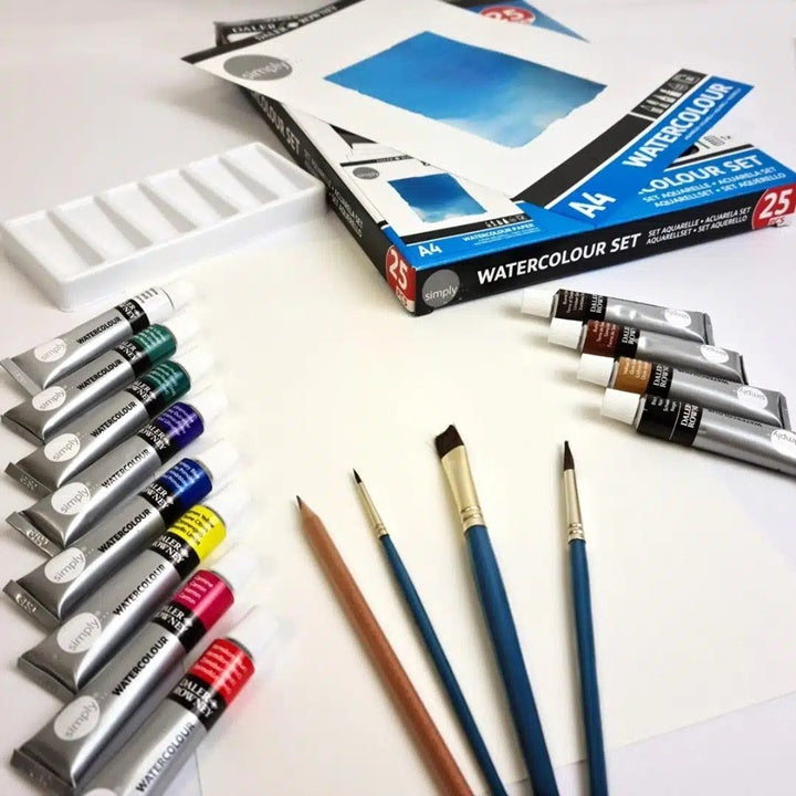 Комплект акварелни бои Daler Rowney с аксесоари 25 бр.