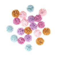 Pom pom in tulle per l'artigianato | 20 pezzi, colori pastello, 2 cm