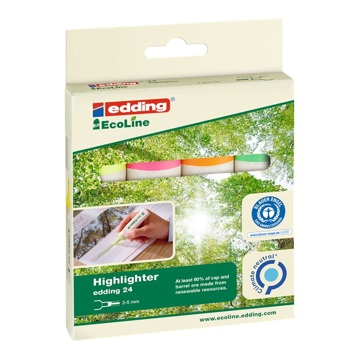 Satz Textmarker ECOLINE EDDING24 4 Stück | ARTMIE