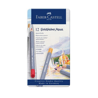 Акварелни моливи Goldfaber Aqua комплект от 12 цвята - метална кутия