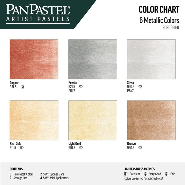 PanPastel Μεταλλικό σετ παστέλ - Χρυσό (6 τεμάχια)