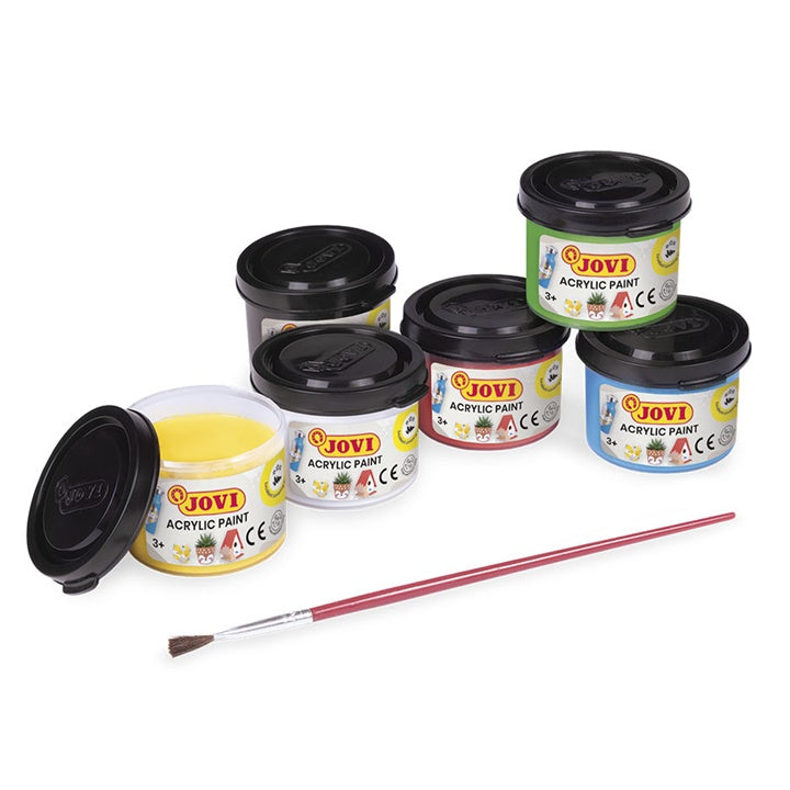 JOVI σετ ακρυλικών χρωμάτων 6x35 ml + πινέλο