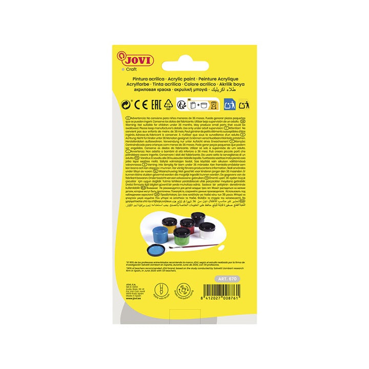 JOVI σετ ακρυλικών χρωμάτων 6x35 ml + πινέλο