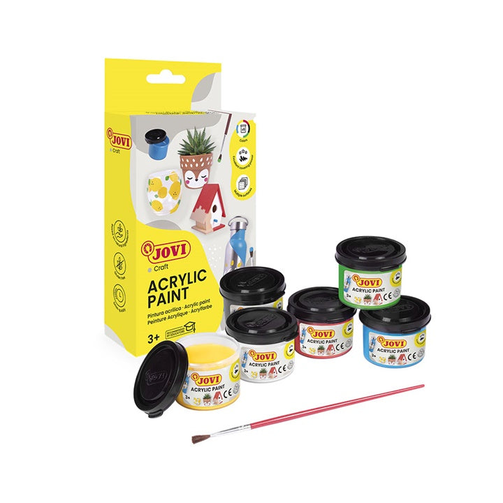 JOVI Acrylfarben-Set 6x35 ml + Pinsel | ARTMIE