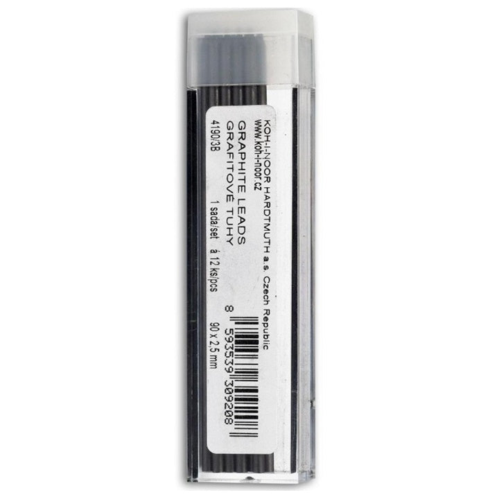 Μολύβια γραφίτη KOH-I-NOOR 2.5mm 3B - Σετ 12 τεμαχίων