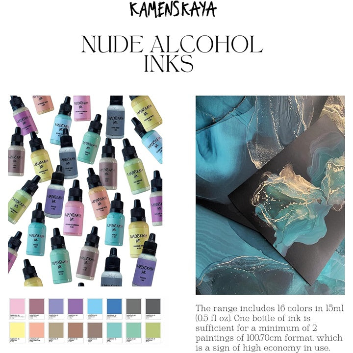 Комплект алкохолни мастила NUDE KAMENSKAYA 16 x 15 ml