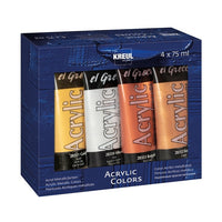 Colori acrilici metallici El Greco - Kreul - set 4 x 75 ml