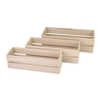 Set di tre scatole di legno per l'artigianato