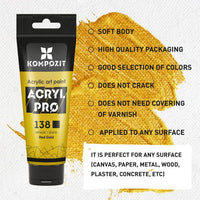 Set metallischer Acrylfarben ACRYL PRO Kompozit 15x75 ml – Detailansicht 5 | ARTMIE