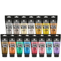 Set metallischer Acrylfarben ACRYL PRO Kompozit 15x75 ml | ARTMIE
