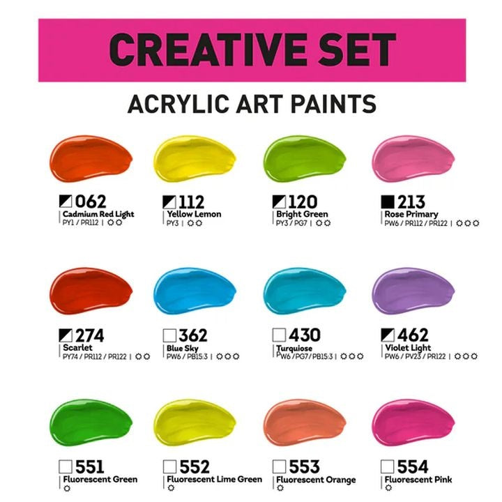 Σετ ακρυλικών χρωμάτων ACRYL PRO CREATIVE