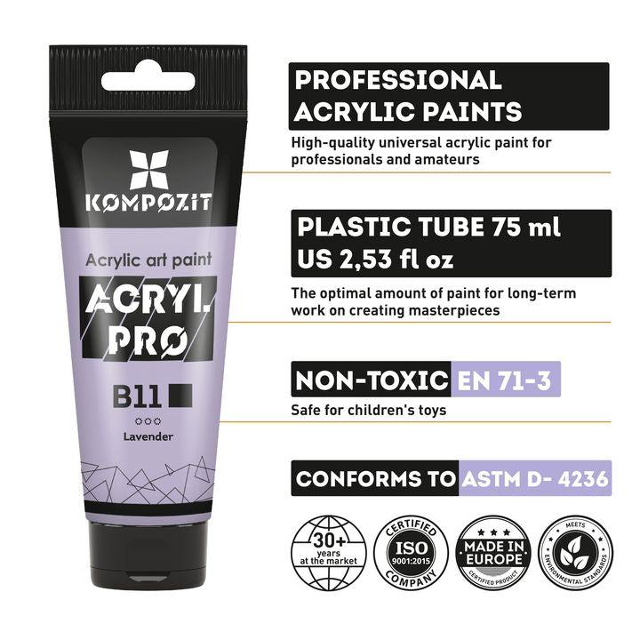 ACRYL PRO Σύνθετο σετ ακρυλικών χρωμάτων παστέλ