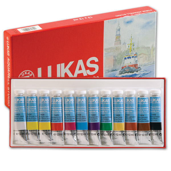 Ακουαρελες LUKAS STUDIO 12x10ml -  σετ σε θηκη απο χαρτονι