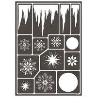 Stencil autoadesivo Fiocchi di neve A3