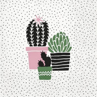 Χαρτοπετσέτες για ντεκουπάζ Cactus on Dots rose 1 τεμάχιο