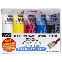Ακρυλικά χρώματα Pebeo Studio Acrylic - βασικό σετ - 5 x 100 ml