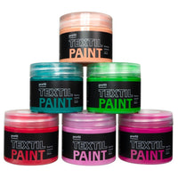 Σετ χρωμάτων για σκούρα υφάσματα Profil - Wild Rose 6 x 50 ml