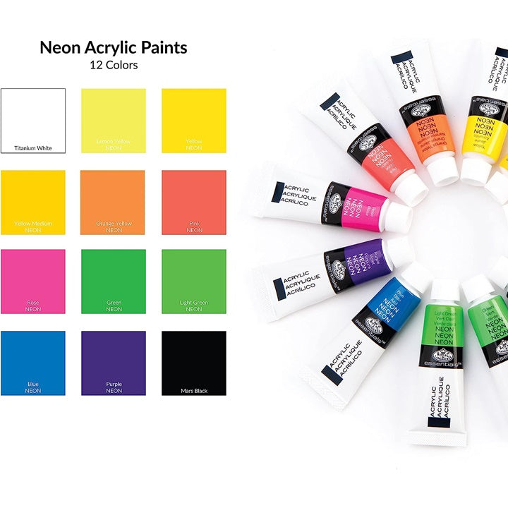 Royal &amp; Langnickel Neon-Acryl-Farben 12 x 12 ml – Detailansicht 2 | ARTMIE