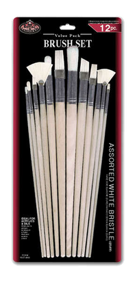 Set di 12 pennelli combo in setola bianca