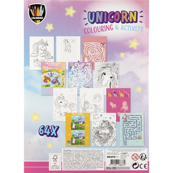 Einhorn Mal- &amp; Activitybuch A4 64 Seiten von GRAFIX – Detailansicht 4 | ARTMIE