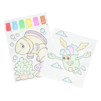 Kit di pittura con acqua 10 fogli + 2 pennelli