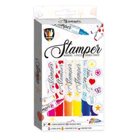 Маркери Stamper 6 бр. комплект за оцветяване и печат за деца с два края