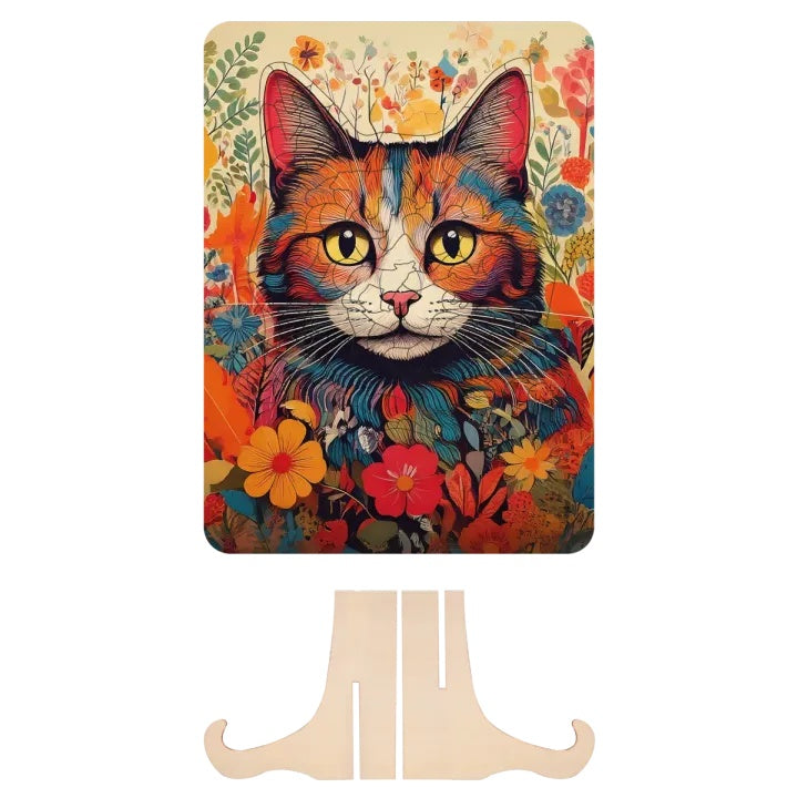 Puzzle di legno del gatto con forme uniche 130 pezzi
