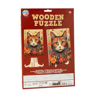 Puzzle di legno del gatto con forme uniche 130 pezzi