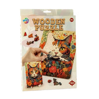 Puzzle di legno del gatto con forme uniche 130 pezzi