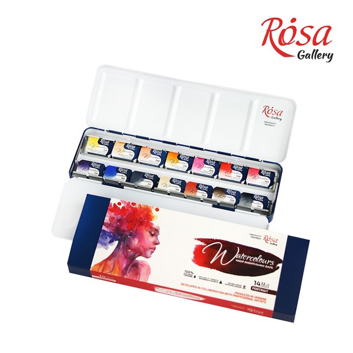 Rosa Gallery akvarel boje - Portrait set 14 x 2,5 ml
