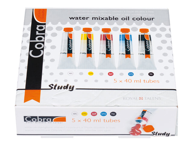 Χρώματα λαδιου διαλυτα στο νερο COBRA Study Σετ 5x40ml
