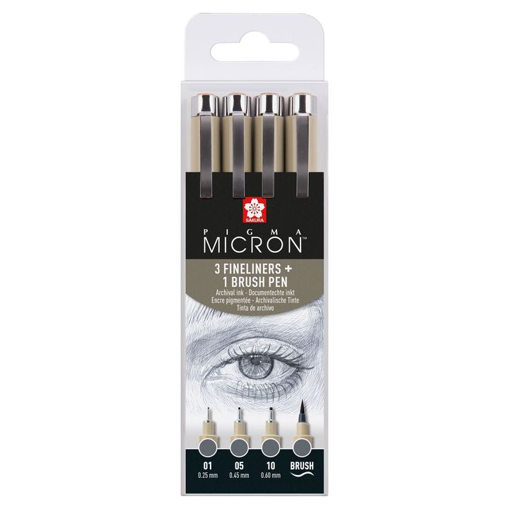 Set tehničkih olovaka Sakura Pigma Micron 3 fineliners a brush pen