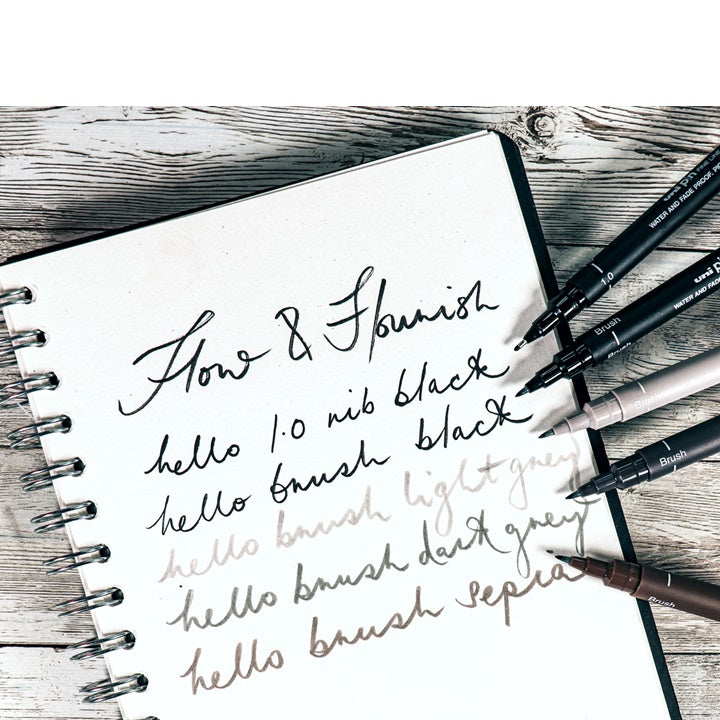 Satz UNI PIN Marker fineliner Flow and Flourish 5 Stück – Detailansicht 3 | ARTMIE