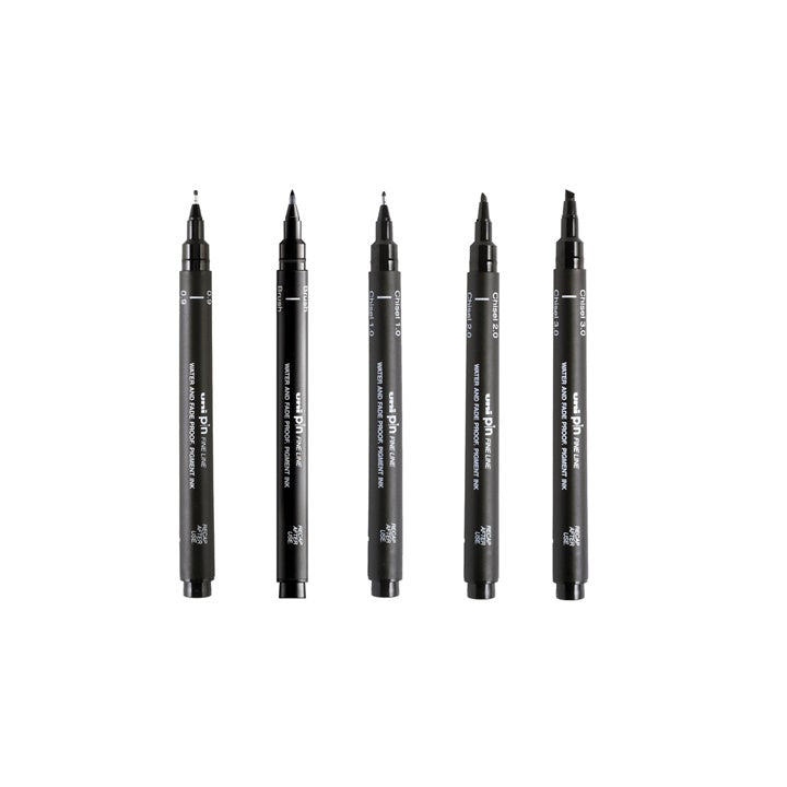 Satz UNI PIN Marker fineliner Love Lettering 5 Stück – Detailansicht 2 | ARTMIE