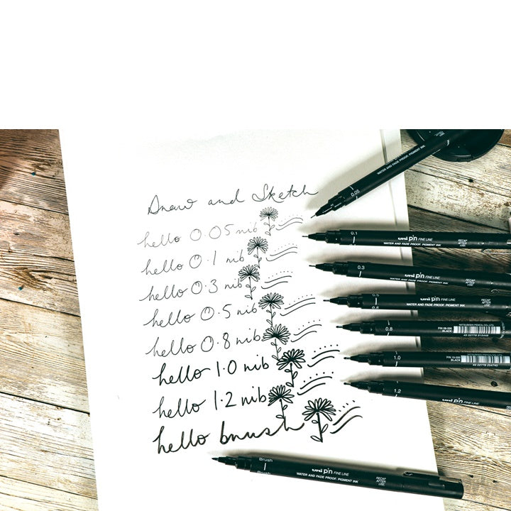 Set UNI PIN fineliner marker Draw and Sketch 8 Stück – Detailansicht 3 | ARTMIE