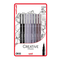 Set di pennarelli fineliner UNI PIN Creative Strokes 8 pz.