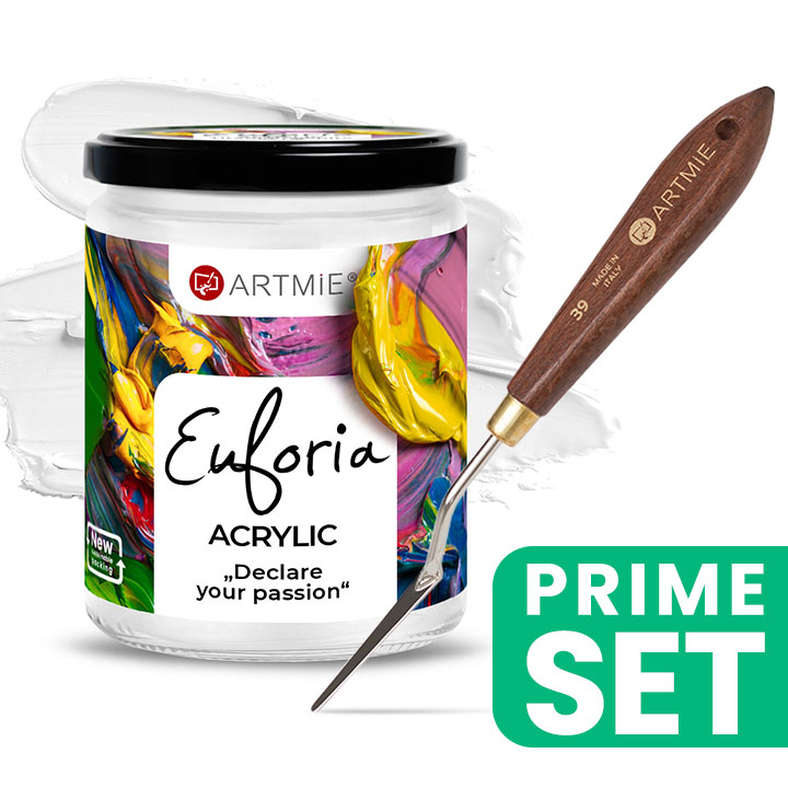 ARTMIE Euforia Titanium White Acrylfarbe und Künstler Spatel Set | ARTMIE