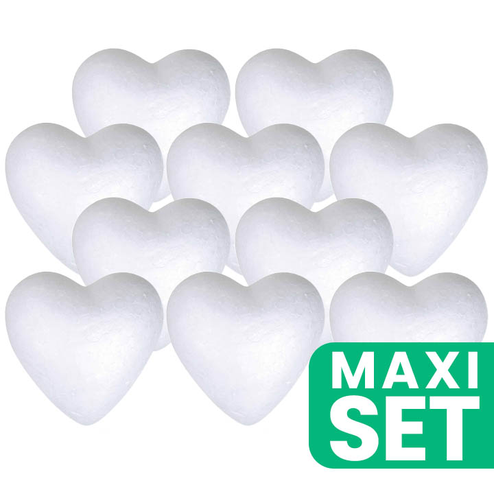 Polystyrol-Herzen 5 cm - 10er-Satz | ARTMIE
