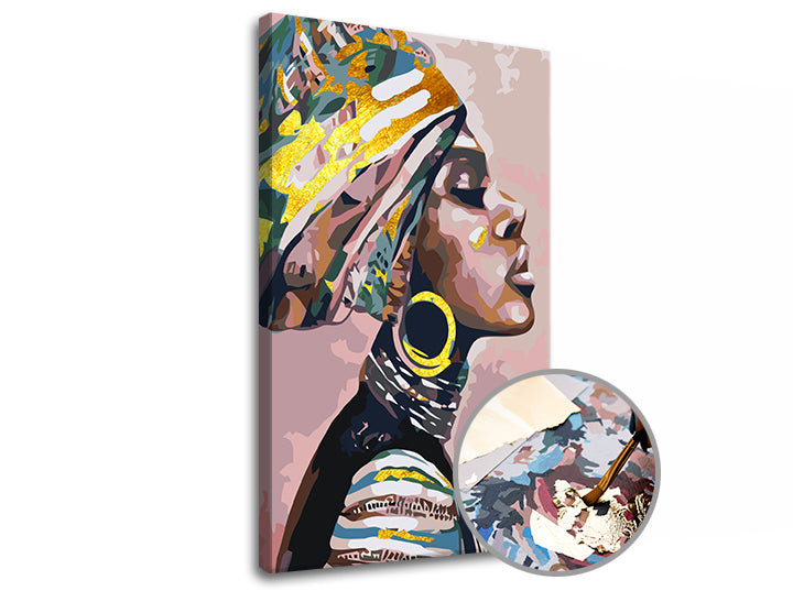 Malen nach Zahlen PREMIUM GOLD - Frau mit Turban | ARTMIE