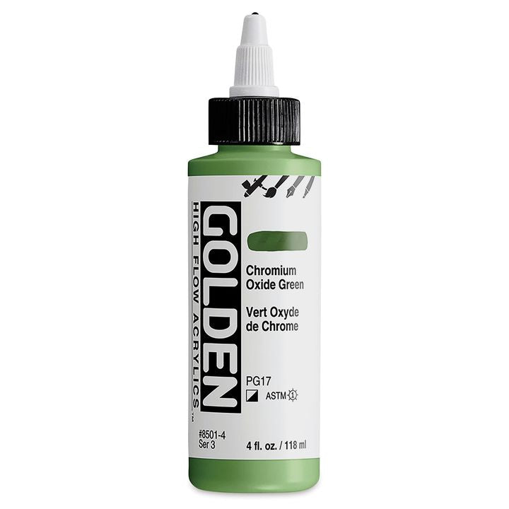 GOLDEN High Flow Acrylfarbe 118 ml | verschiedene Farbtöne | 8501 Chrómoxidová Zelená