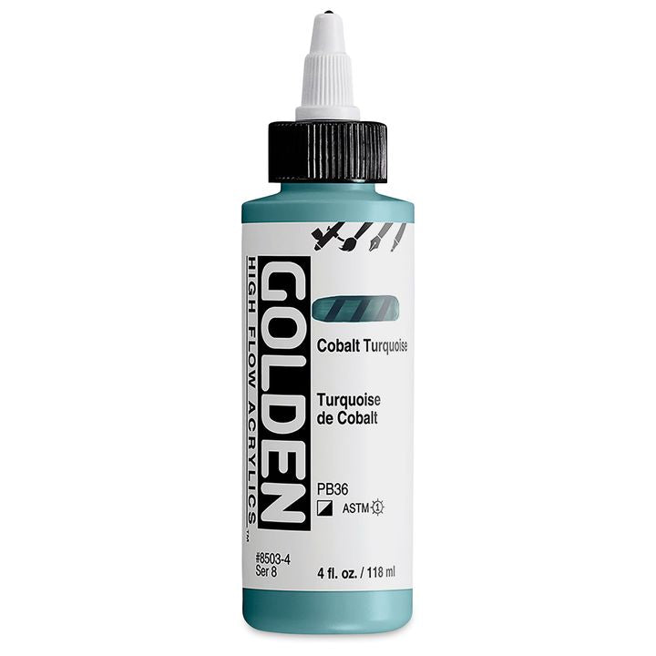 GOLDEN High Flow Acrylfarbe 118 ml | verschiedene Farbtöne | 8503 Kobaltová Tyrkysová
