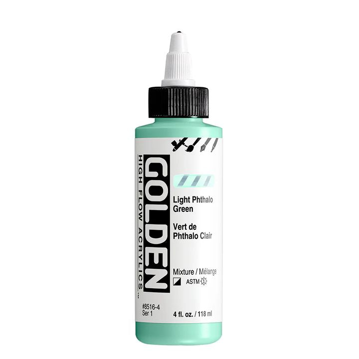 GOLDEN High Flow Acrylfarbe 118 ml | verschiedene Farbtöne | 8516 Svetlá Ftalokyanínová Zelená