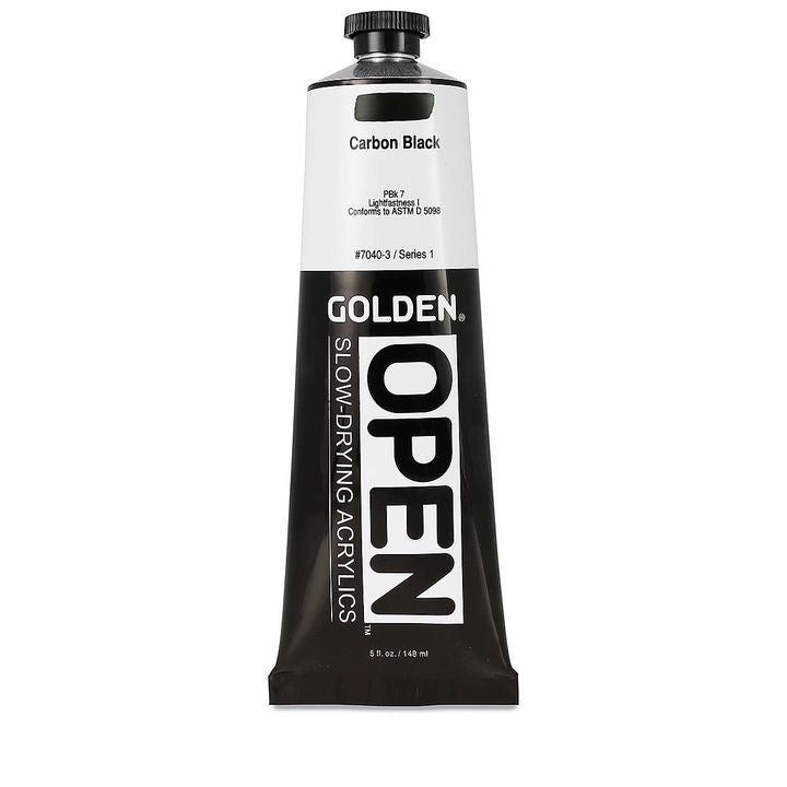 GOLDEN OPEN Slow-Drying Acrylfarbe 148 ml | verschiedene Farbtöne | 7040 Carbon Schwarz
